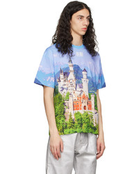 hellviolettes bedrucktes T-Shirt mit einem Rundhalsausschnitt von VTMNTS
