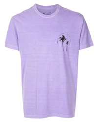 hellviolettes bedrucktes T-Shirt mit einem Rundhalsausschnitt von OSKLEN