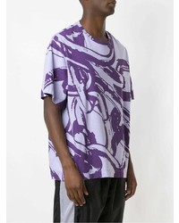 hellviolettes bedrucktes T-Shirt mit einem Rundhalsausschnitt von Àlg