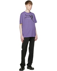 hellviolettes bedrucktes T-Shirt mit einem Rundhalsausschnitt von 1017 Alyx 9Sm