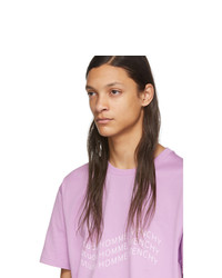 hellviolettes bedrucktes T-Shirt mit einem Rundhalsausschnitt von Givenchy