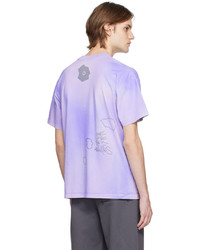 hellviolettes bedrucktes T-Shirt mit einem Rundhalsausschnitt von Objects IV Life