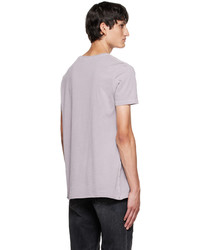hellviolettes bedrucktes T-Shirt mit einem Rundhalsausschnitt von Ksubi
