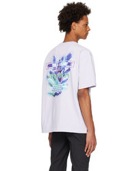 hellviolettes bedrucktes T-Shirt mit einem Rundhalsausschnitt von Solid Homme