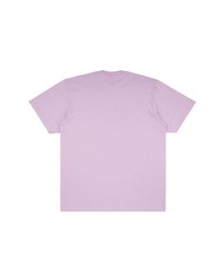 hellviolettes bedrucktes T-Shirt mit einem Rundhalsausschnitt von Supreme