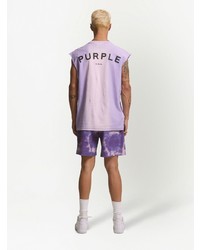 hellviolettes bedrucktes Trägershirt von purple brand