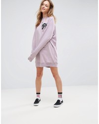 hellviolettes besticktes Kleid von Asos