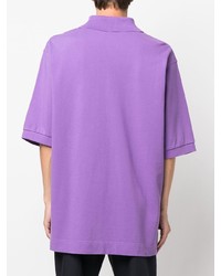 hellviolettes besticktes Polohemd von Acne Studios