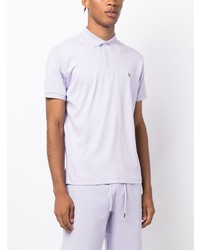 hellviolettes besticktes Polohemd von Polo Ralph Lauren