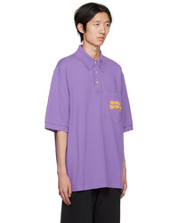 hellviolettes besticktes Polohemd von Acne Studios