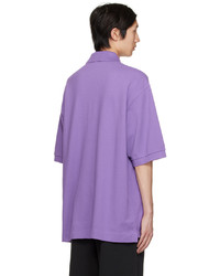 hellviolettes besticktes Polohemd von Acne Studios