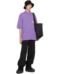 hellviolettes besticktes Polohemd von Acne Studios