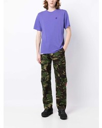 hellviolettes besticktes T-Shirt mit einem Rundhalsausschnitt von AAPE BY A BATHING APE