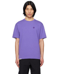 hellviolettes besticktes T-Shirt mit einem Rundhalsausschnitt von AAPE BY A BATHING APE