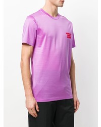 hellviolettes besticktes T-Shirt mit einem Rundhalsausschnitt von Lanvin