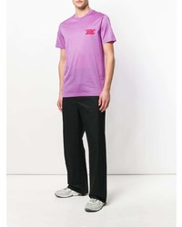 hellviolettes besticktes T-Shirt mit einem Rundhalsausschnitt von Lanvin