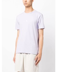 hellviolettes besticktes T-Shirt mit einem Rundhalsausschnitt von Polo Ralph Lauren