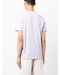 hellviolettes besticktes T-Shirt mit einem Rundhalsausschnitt von Polo Ralph Lauren