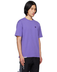 hellviolettes besticktes T-Shirt mit einem Rundhalsausschnitt von AAPE BY A BATHING APE