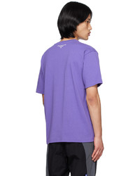 hellviolettes besticktes T-Shirt mit einem Rundhalsausschnitt von AAPE BY A BATHING APE