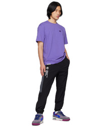 hellviolettes besticktes T-Shirt mit einem Rundhalsausschnitt von AAPE BY A BATHING APE