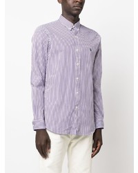 hellviolettes horizontal gestreiftes Polohemd von Polo Ralph Lauren