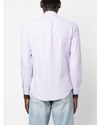 hellviolettes horizontal gestreiftes Polohemd von Polo Ralph Lauren