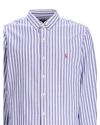 hellviolettes horizontal gestreiftes Polohemd von Polo Ralph Lauren