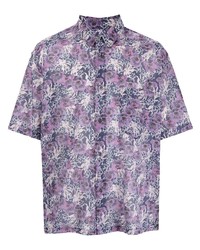 hellviolettes Kurzarmhemd mit Blumenmuster von Isabel Marant