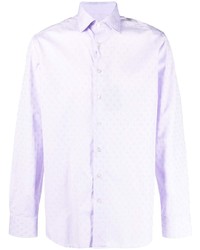 hellviolettes Langarmhemd mit geometrischem Muster von Etro
