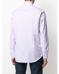 hellviolettes Langarmhemd mit geometrischem Muster von Etro