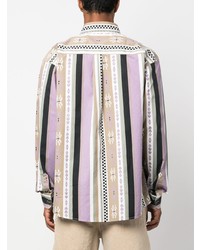 hellviolettes Langarmhemd mit geometrischem Muster von Carhartt WIP