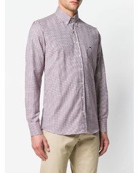 hellviolettes Langarmhemd mit Hahnentritt-Muster von Etro