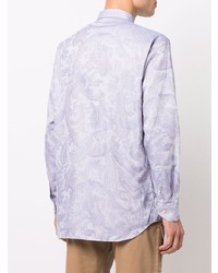 hellviolettes Langarmhemd mit Paisley-Muster von Etro