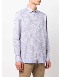 hellviolettes Langarmhemd mit Paisley-Muster von Etro