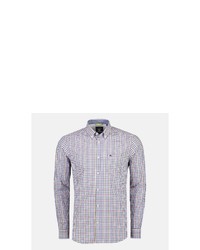 hellviolettes Langarmhemd mit Vichy-Muster von LERROS