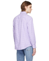 hellviolettes Langarmhemd mit Vichy-Muster von Polo Ralph Lauren