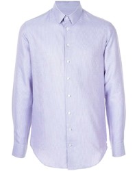 hellviolettes Langarmhemd von Giorgio Armani