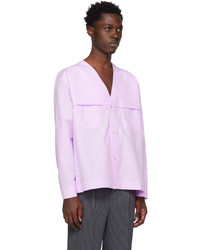 hellviolettes Langarmhemd von Homme Plissé Issey Miyake