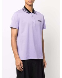 hellviolettes Polohemd von Versace