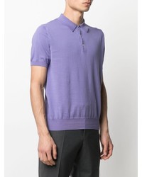 hellviolettes Polohemd von Canali