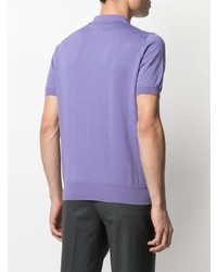 hellviolettes Polohemd von Canali