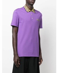 hellviolettes Polohemd von Versace