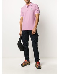 hellviolettes Polohemd von Stone Island