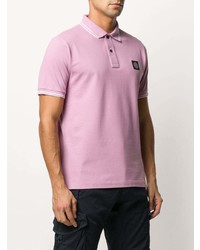 hellviolettes Polohemd von Stone Island