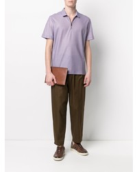 hellviolettes Polohemd von Canali