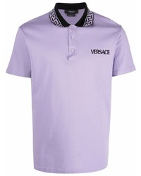 hellviolettes Polohemd von Versace