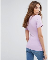 hellviolettes Spitze T-shirt von Miss Selfridge