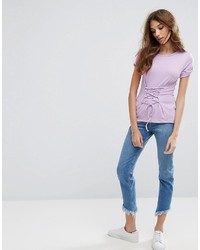 hellviolettes Spitze T-shirt von Miss Selfridge