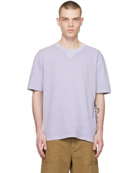 hellviolettes Strick T-Shirt mit einem Rundhalsausschnitt von BOSS